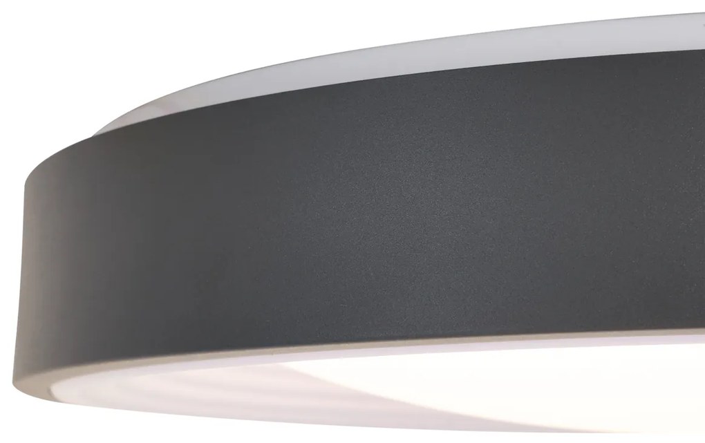Nowoczesna lampa sufitowa szara z białym wykończeniem 38 cm z LED z funkcją ściemniania RGB - Kanton Nowoczesny Oswietlenie wewnetrzne