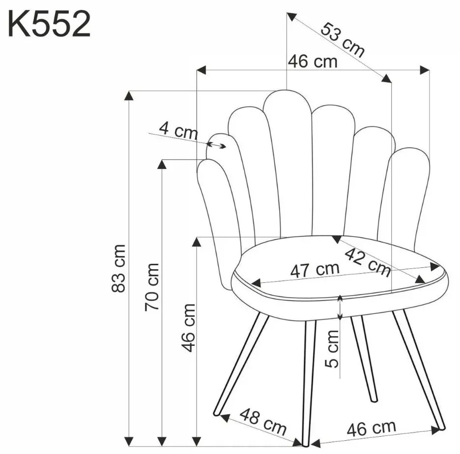 Krzesło tapicerowane K552 beżowe HALMAR