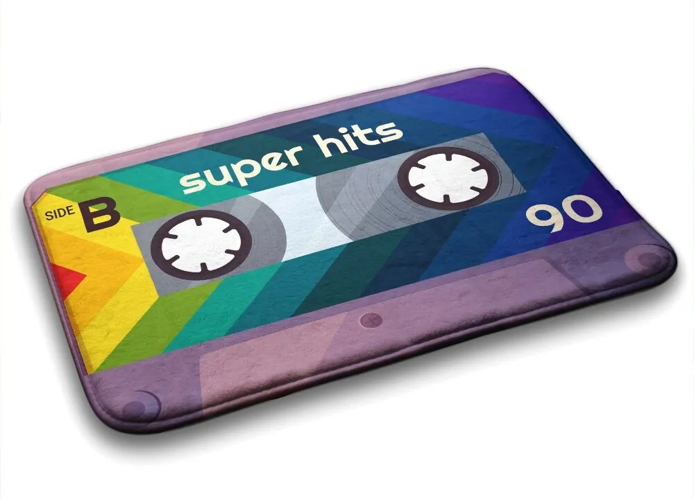 Dywanik łazienkowy antypoślizgowy Dywanik łazienkowy antypoślizgowy Kaseta Retro Tęcza