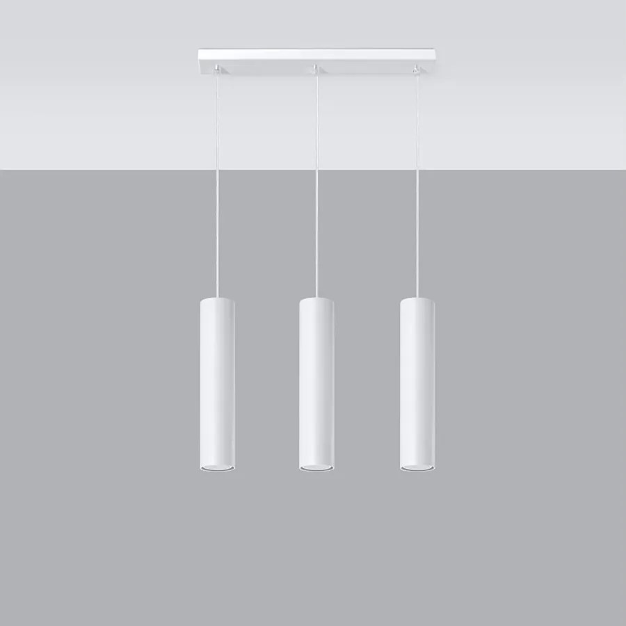 Lampy wiszące nowoczesny Toris, stal - 3 źródło światła 4000K - L.45 x H.90 cm - biały