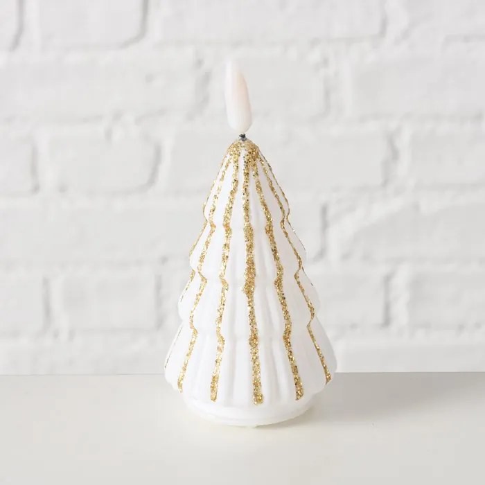 Świeca w kształcie choinki ze sztucznym płomieniem TORIS, 12 cm