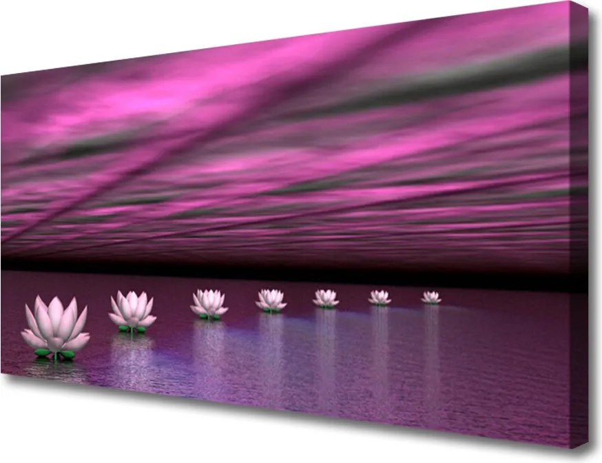 Obraz canvas Lilie Wodne na Jeziorze