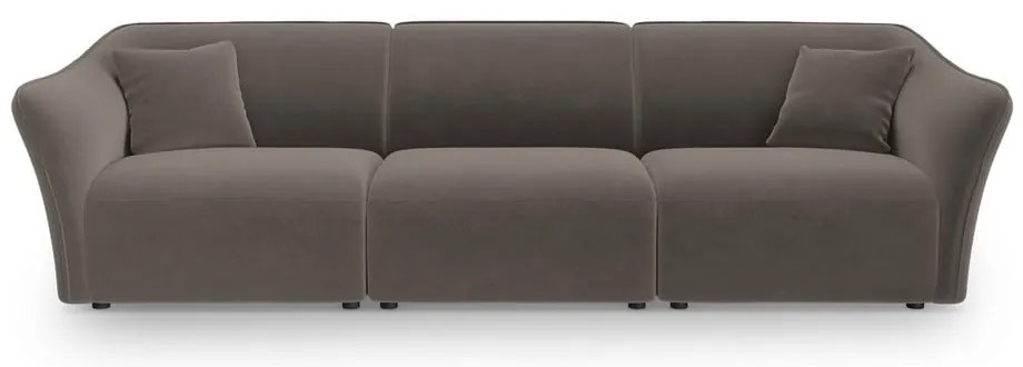 Brązowa aksamitna sofa 292 cm Tokyo – Cosmopolitan Design