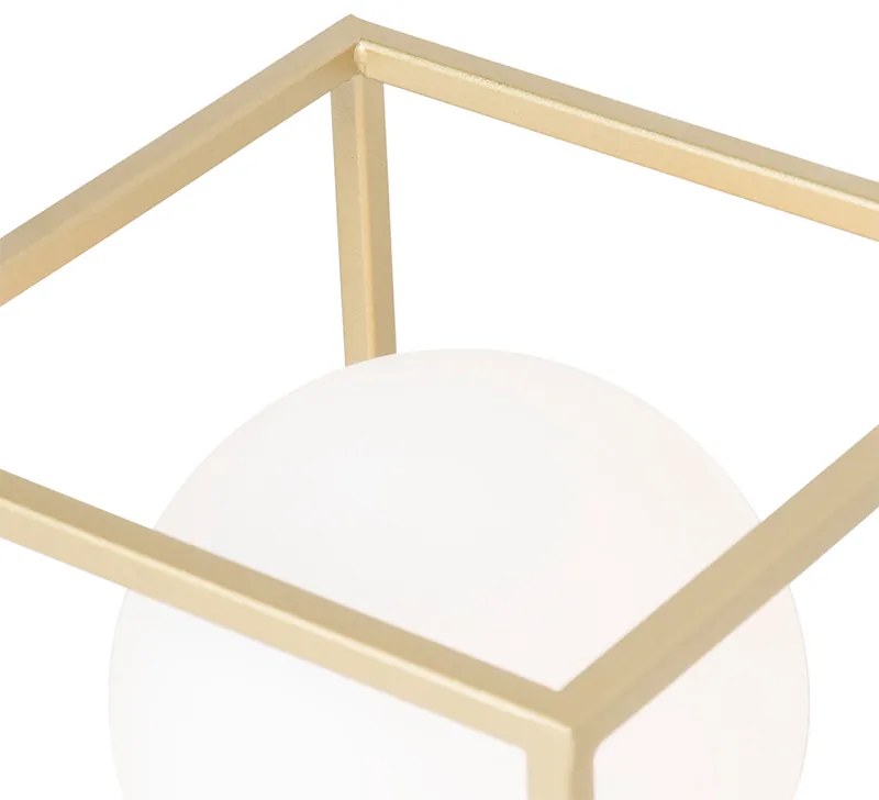Designerska lampa stołowa złota z bielą - AniekDesignerski Oswietlenie wewnetrzne