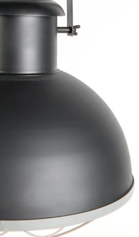 Przemysłowa lampa wisząca czarna z szarym - SilnikPrzemysłowy Oswietlenie wewnetrzne