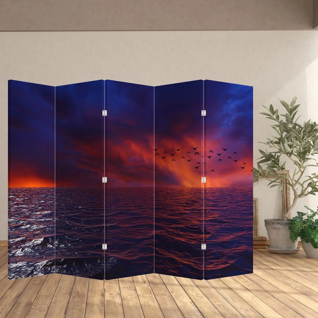 Parawan - Morze z ptakami (210x170 cm)