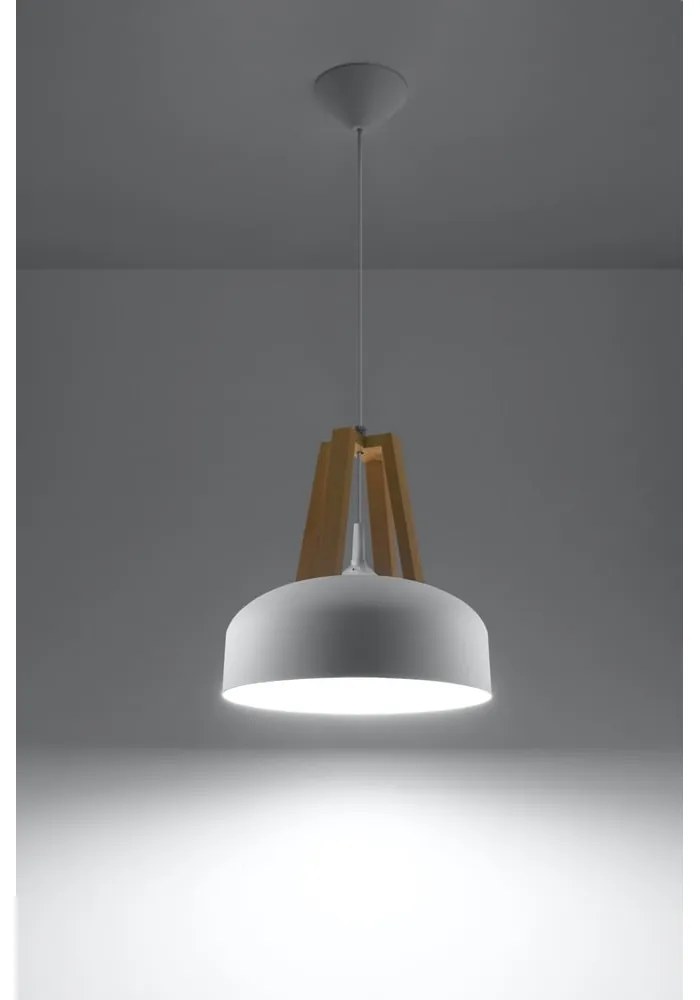 Biała lampa wisząca Sollux Olla