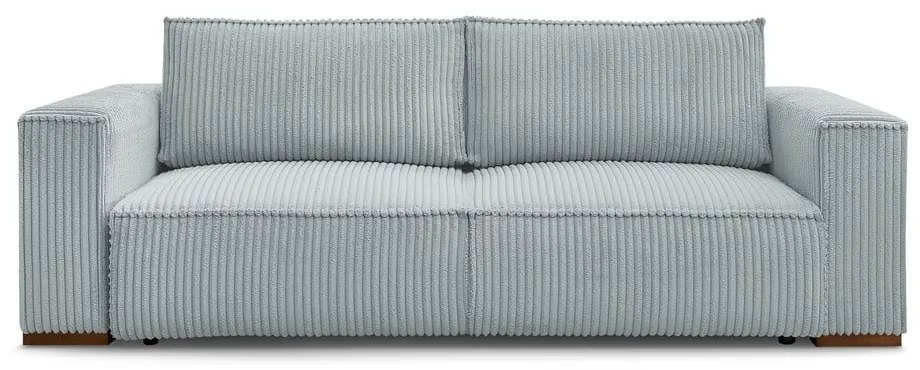 Jasnoszara sztruksowa rozkładana/ze schowkiem sofa 244 cm Chelsea – Bobochic Paris