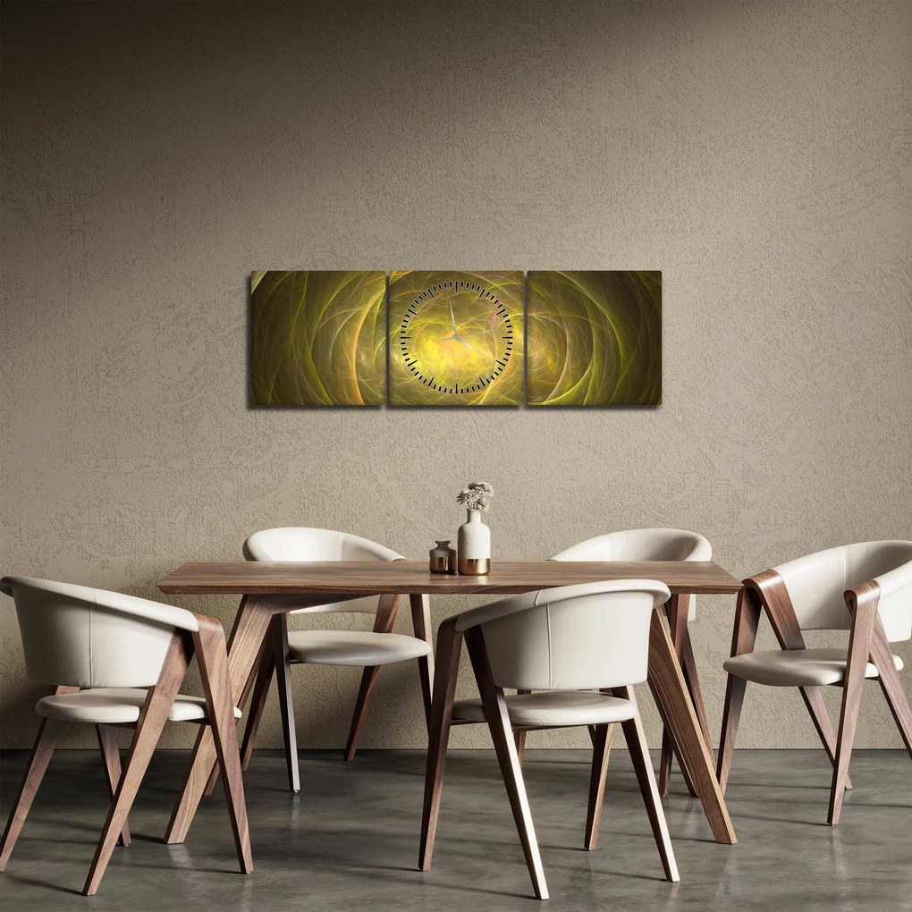 Nowoczesny abstrakcyjny obraz (z zegarem) (90x30 cm)