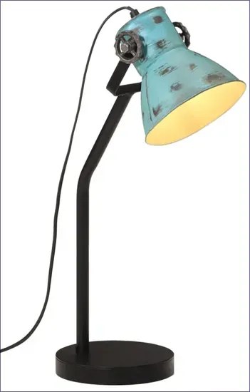 Lampka na biurko w retro stylu postarzany niebieski E0-M23