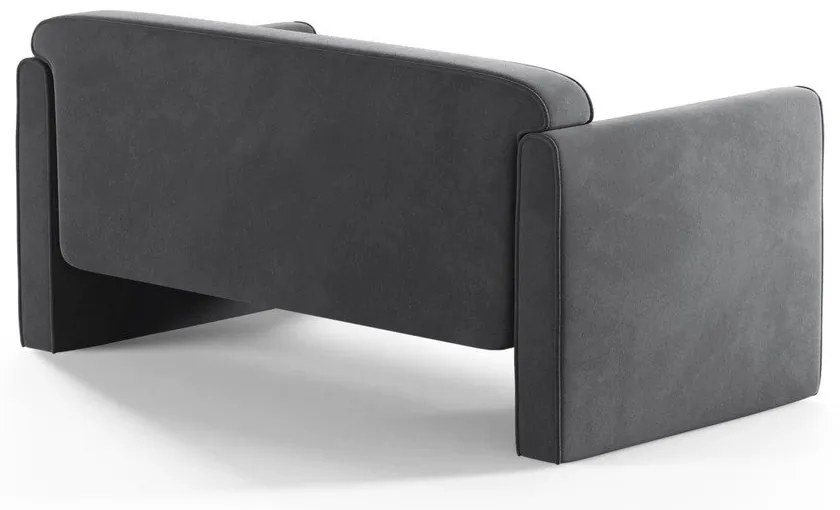 Szara aksamitna sofa 140 cm Abby – Micadoni