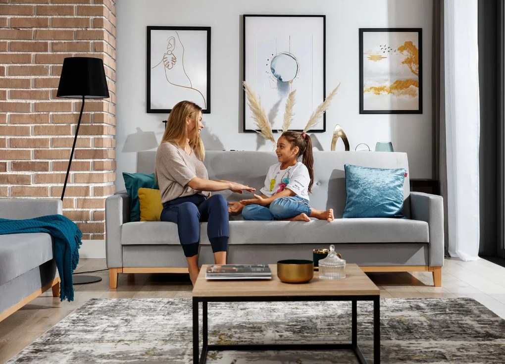 Sofa rozkładana z funkcją spania SELENE VELVET zielona ELTAP