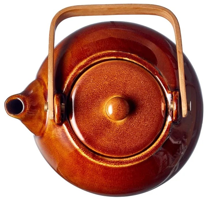 Kamionkowy dzbanek do herbaty z sitkiem w bursztynowym kolorze 1,2 l Amber – Bitz