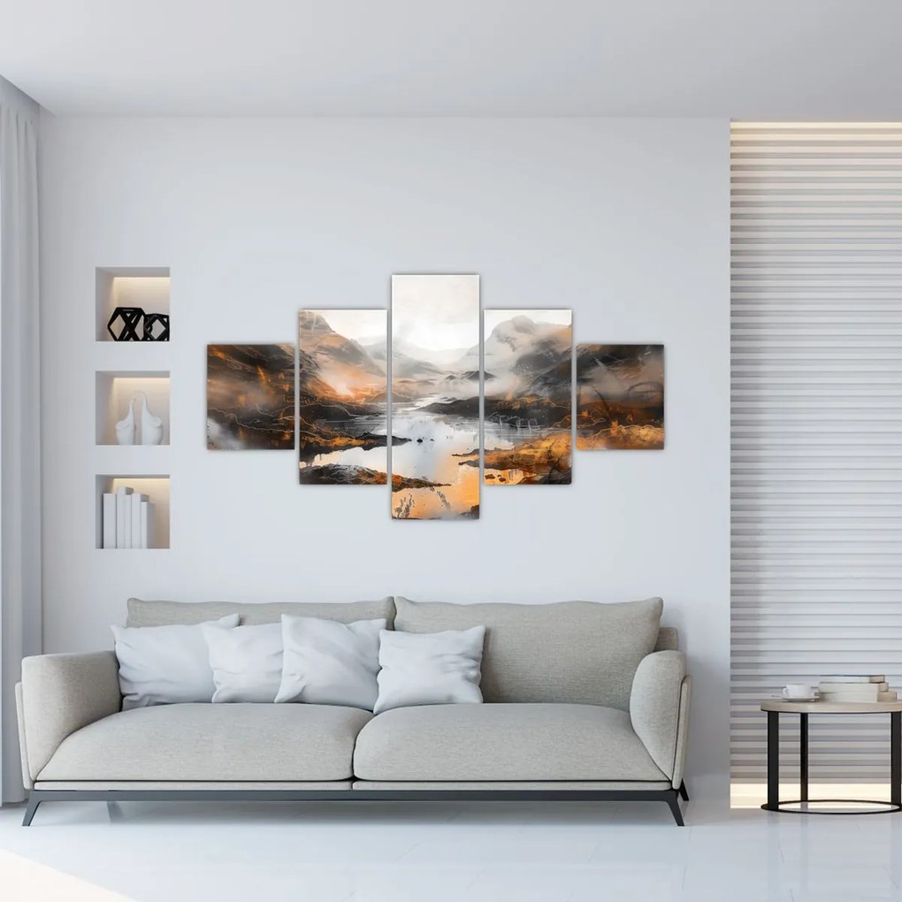 Obraz - Malowanie górskich krajobrazów (125x70 cm)