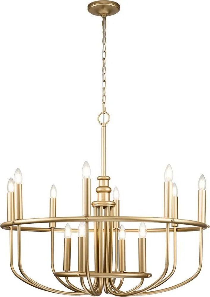 Kichler KL-CAPITOL-HILL12-PNBR-Żyrandol na łańcuchu. CAPITOL HILL 12xE14/40W/230V złota