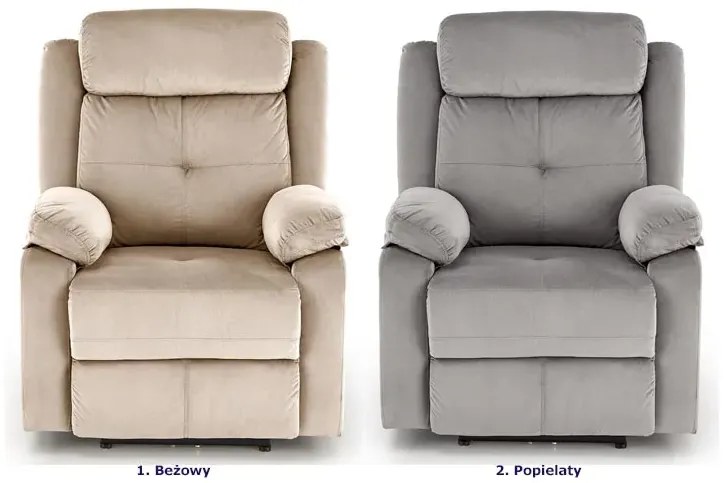 Beżowy rozkładany fotel z gniazdem usb - Anvi