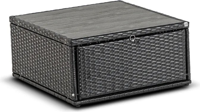 Zestaw Mebli Ogrodowych CALIENTE Modułowy Sofa 2x Fotel Stolik Tarasowy Czarny/Brązowy Technorattan Nowoczesny