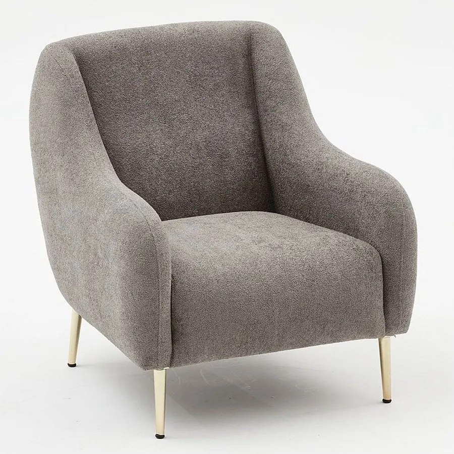 Nowoczesny fotel 1-osobowy – 77x70x77 cm – szary – drewno bukowe i poliester