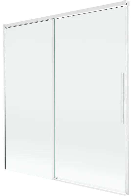 Mexen Rox parawan nawannowy 2-skrzydłowy rozsuwany 150 x 150 cm, transparent, biały - 8C9-150-001-20-00