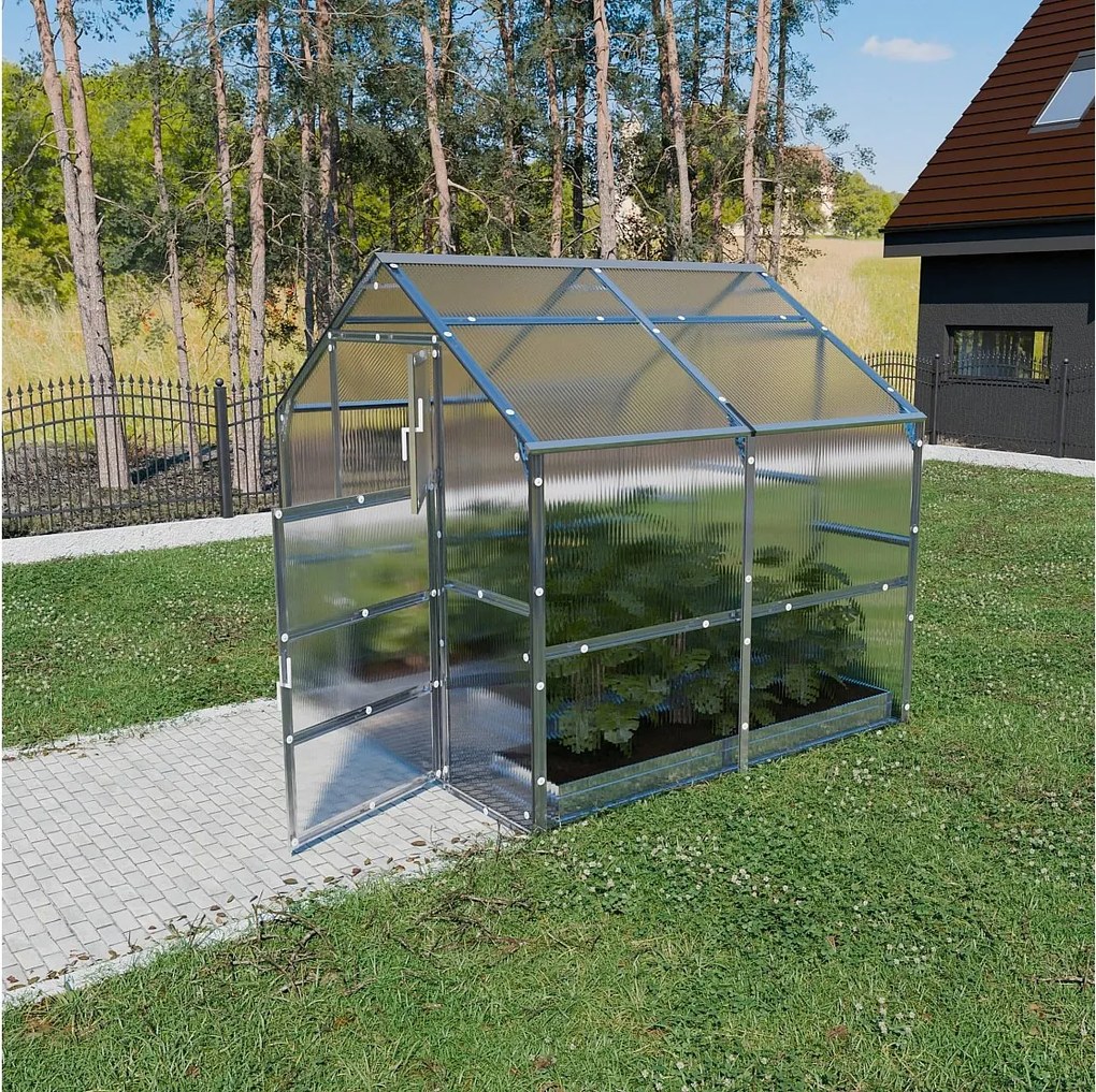 Szklarnia ogrodowa KLASIKA BERNARD 2,35 x 2m, Powłoka z Poliwęglanu 6mm, Rama ze Stali, Łatwy Montaż