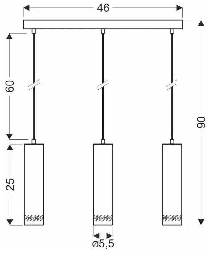 Lampa wisząca w czarno-złotym kolorze z metalowym kloszem 6x46 cm Tubo – Candellux Lighting