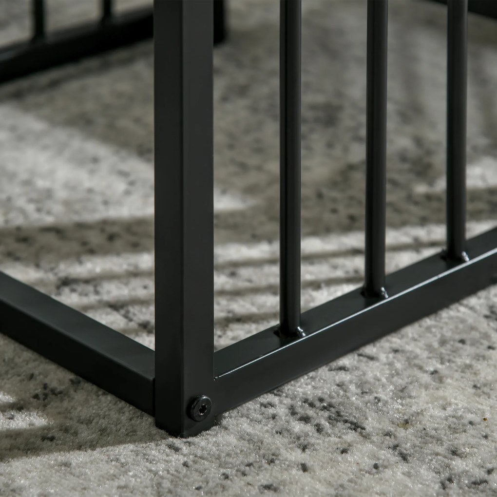 HOMCOM Zestaw stolików, łatwe w utrzymaniu powierzchnie, stalowa rama, Biały/Czarny