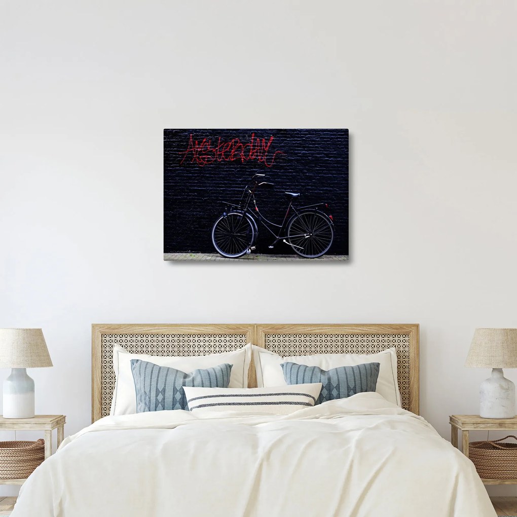 Obraz roweru w Amsterdamie (70x50 cm)