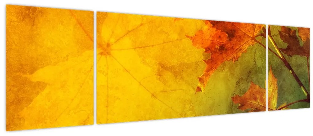 Obraz - Jesienne liście (170x50 cm)