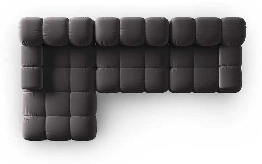 Ciemnoszara aksamitna sofa 285 cm Bellis – Micadoni Home