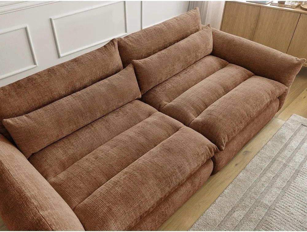 Pomarańczowa sofa z tkaniny szenilowej 276 cm Neil – Bobochic Paris