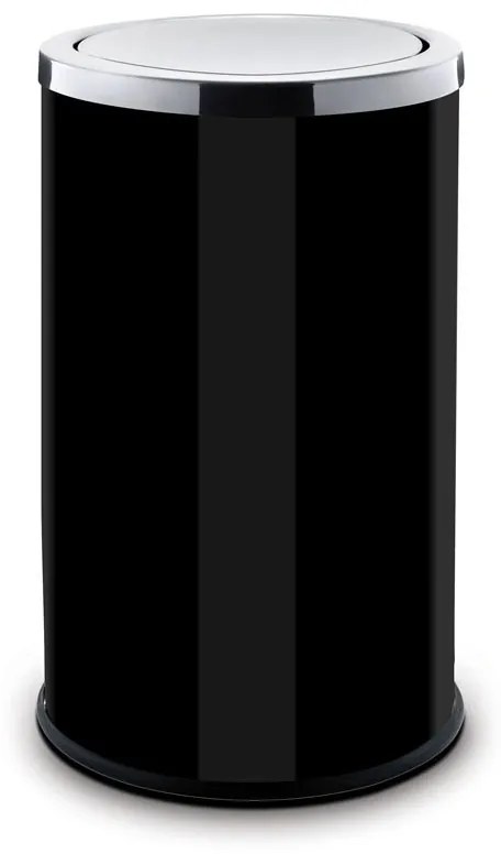 Kosz do biura na śmieci z obrotową pokrywą, 18 l, lakierowany czarny