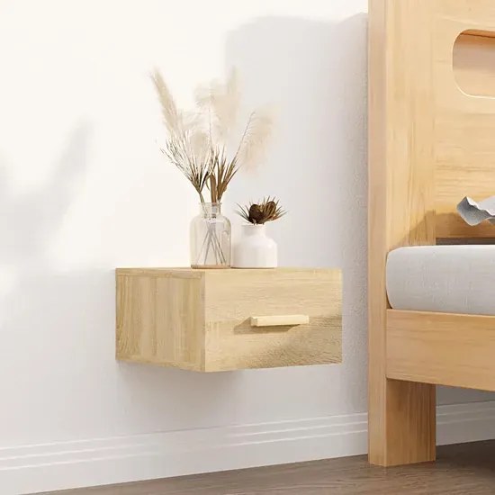 Minimalistyczna wisząca szafka nocna dąb sonoma C5-C33