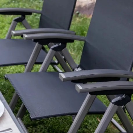 AVANTAGE antracyt - ogrodowy aluminiowy fotel rozkładany
