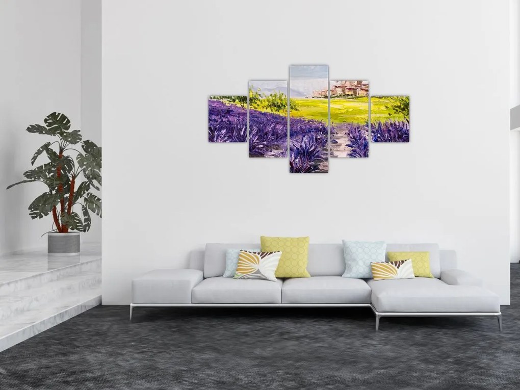 Obraz - Prowansja, Francja, malarstwo olejne (125x70 cm)