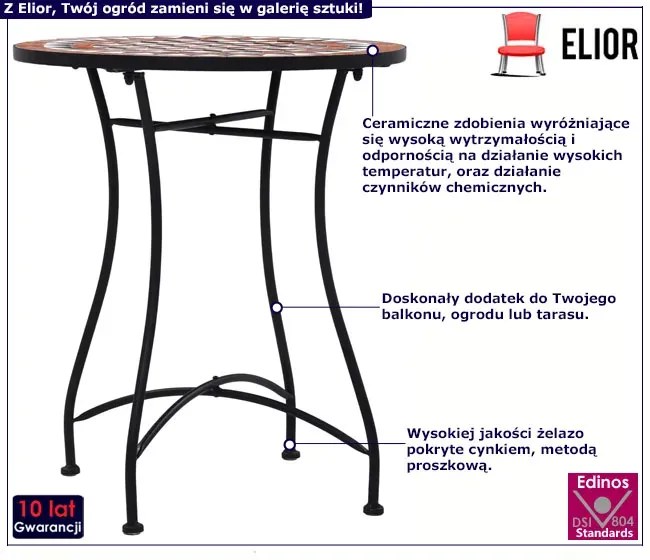 Okrągły stolik bistro z ceramicznym blatem D2-T33