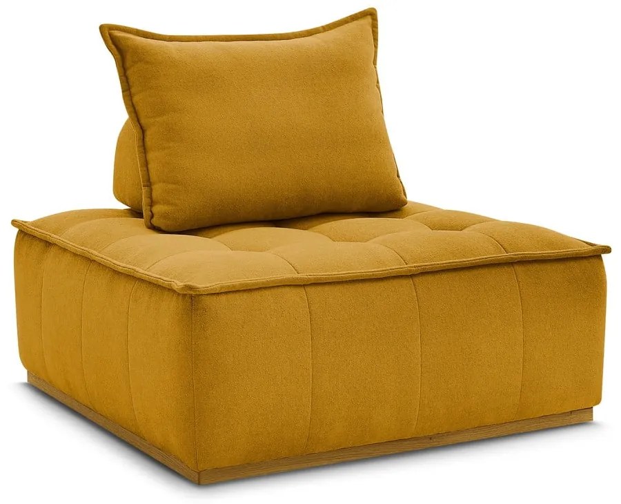 Musztardowy fotel z tkaniny szenilowej Elisa – Bobochic Paris