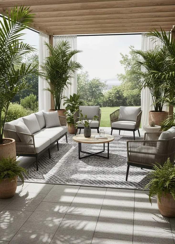 Jasnoszary dywan sznurkowy zewnętrzny D2-T38