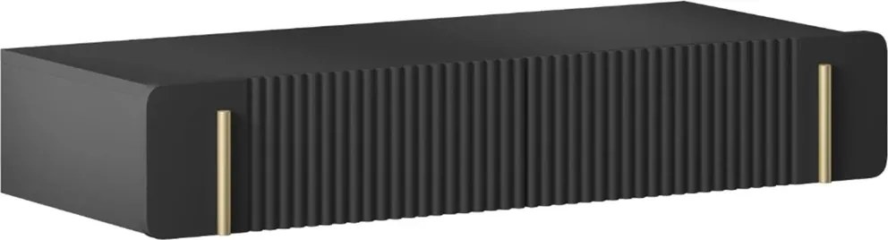 Toaletka Malmi 100 cm wisząca z szufladami - czarny mat / złoty