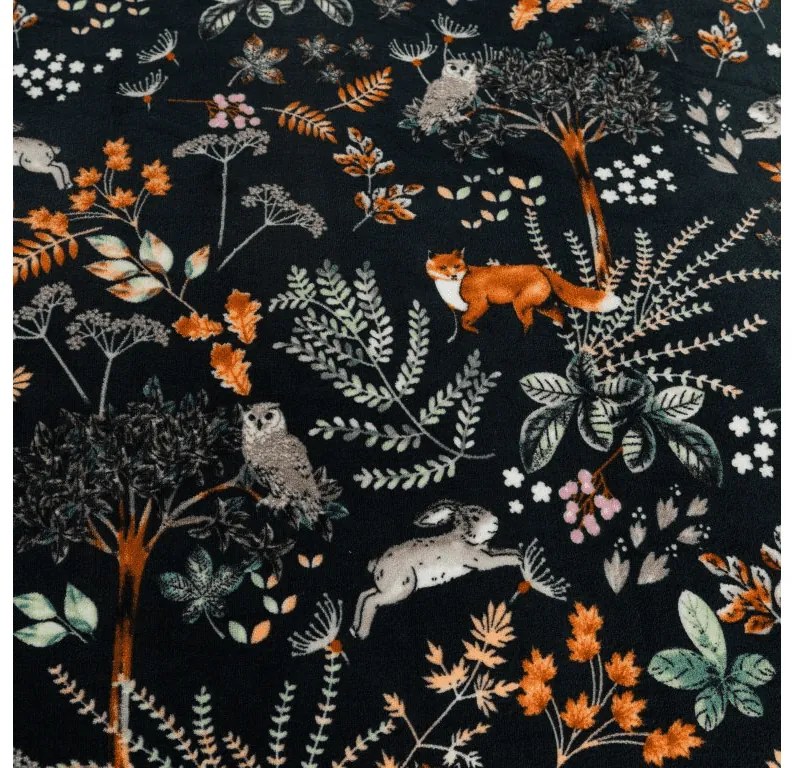 PrzytulneMieszkanie.pl PrzytulneMieszkanie.pl Pościel z mikropluszu THE FOX AND THE HARE ciemnozielona Rozmiar pościeli: 2 szt 70 x 90 cm | 200 x 220 cm
