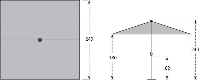 Doppler Gastro Magic Junior 240 x 240 cm antracyt