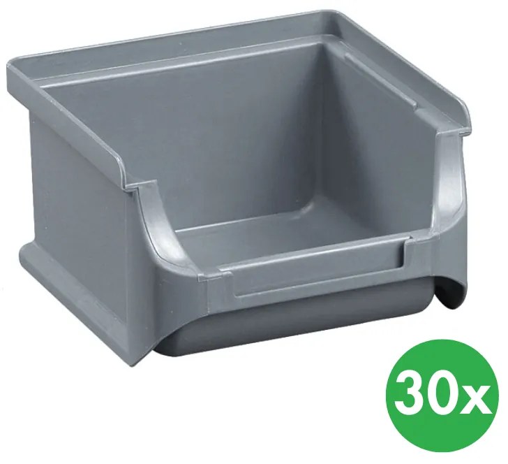 Plastikowe pojemniki PLUS 1, 102x100x60 mm, szare, 30 szt.