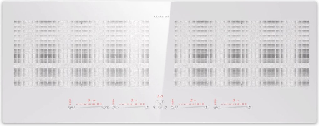 Klarstein Masterzone 90cm Płyta Indukcyjna 2StrefyFlex 4 Strefy Gotowania Biały