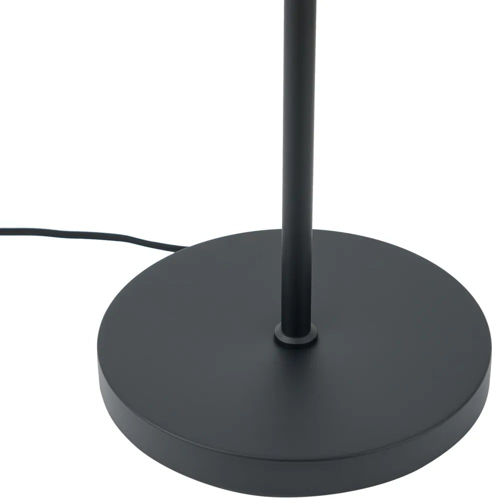 Designerska lampa podłogowa czarna z przydymionym szkłem 2-źródła światła - Brianna