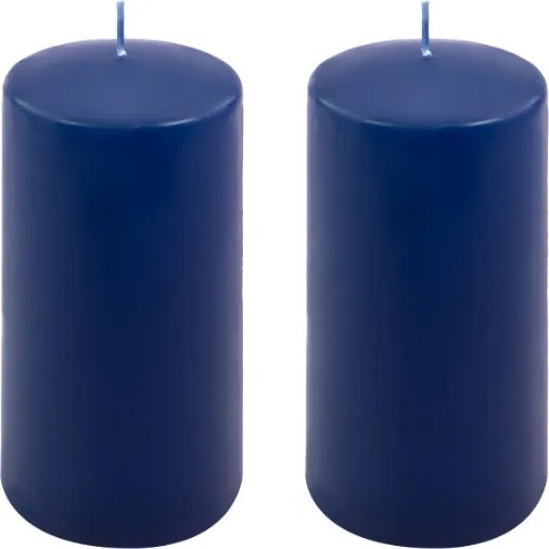 Świece dekoracyjne niebieskie 2 sztuki 15x7,5 cm parafina