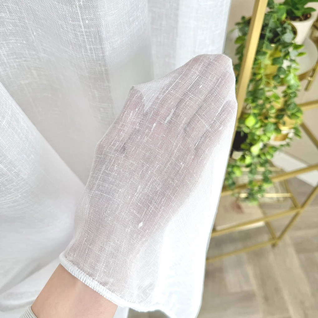 Firana gładka batyst len bez wzorów elegancka klasyczna - wys. 300 cm