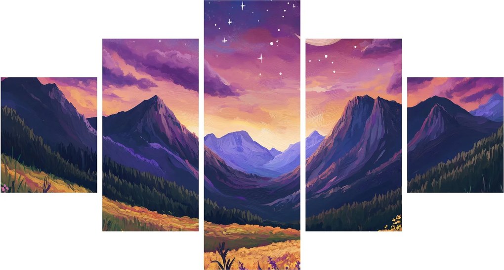 Obraz - Fioletowy krajobraz (125x70 cm)