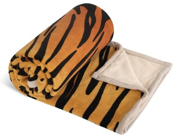 Bellatex Koc Korall micro pojedynczy Tygrys, 150 x 200 cm