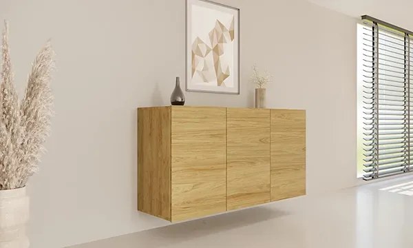 Wisząca komoda z gładkim frontem dąb hikora F2-C18