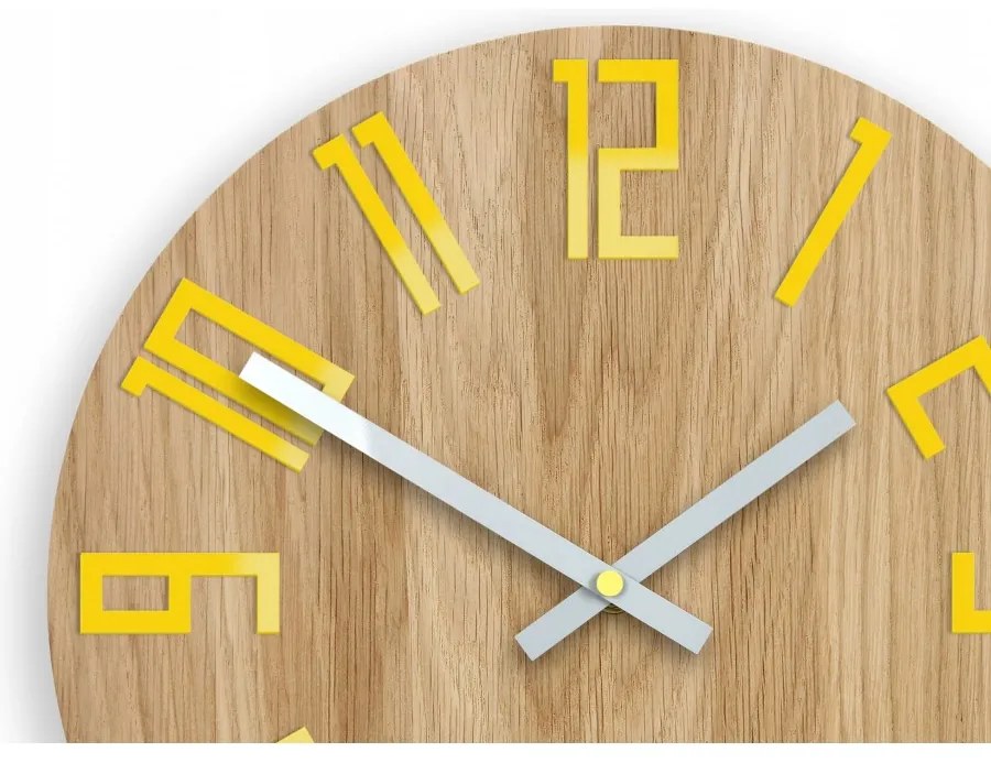 Zegar na ścianę nowoczesny drewniany z dużymi cyframi okrągły cichy loft