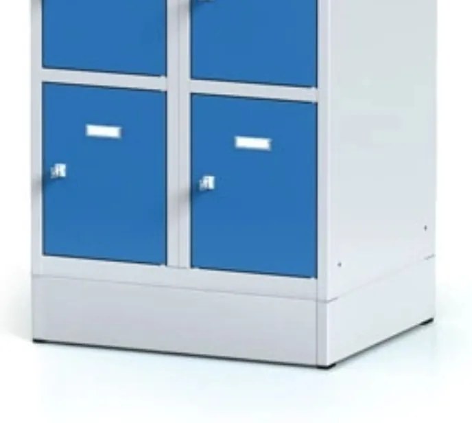 Alfa 3 Szafka skrytkowa S6 na cokole, 10 schowków, 1920 x 600 x 500 mm, zamek obrotowy, drzwi pomarańczowe